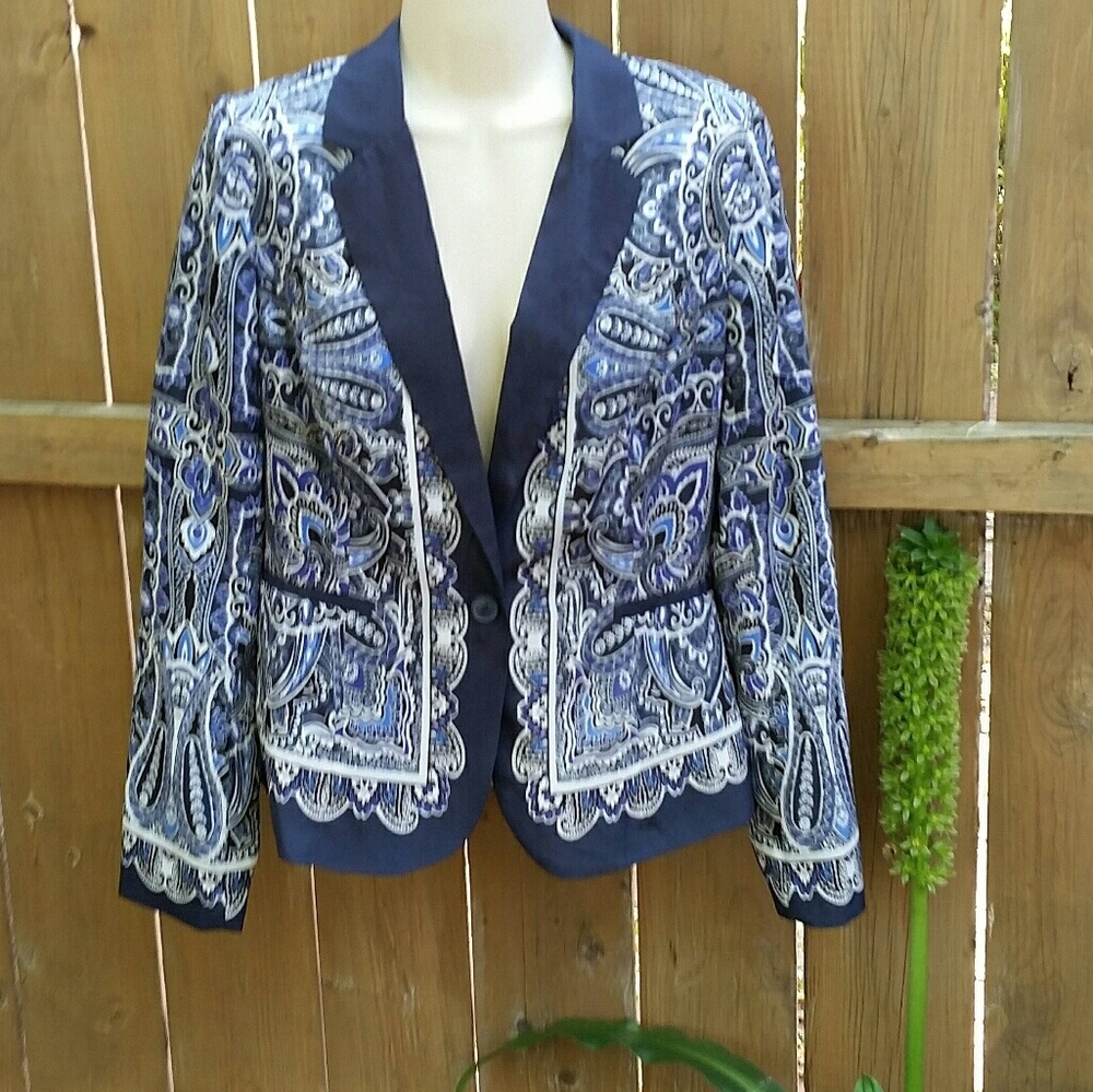 Apt 9 Blue Paisley Blazer - M